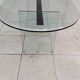 Vintage 1970s Italian design glass dining table.