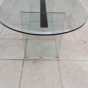 Vintage 1970s Italian design glass dining table.