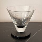 6 engraved art deco glasses