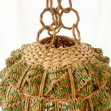 Vintage rope and wicker pendant light