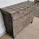 Old chest - dowry console from Bikaner in teak and wrought iron