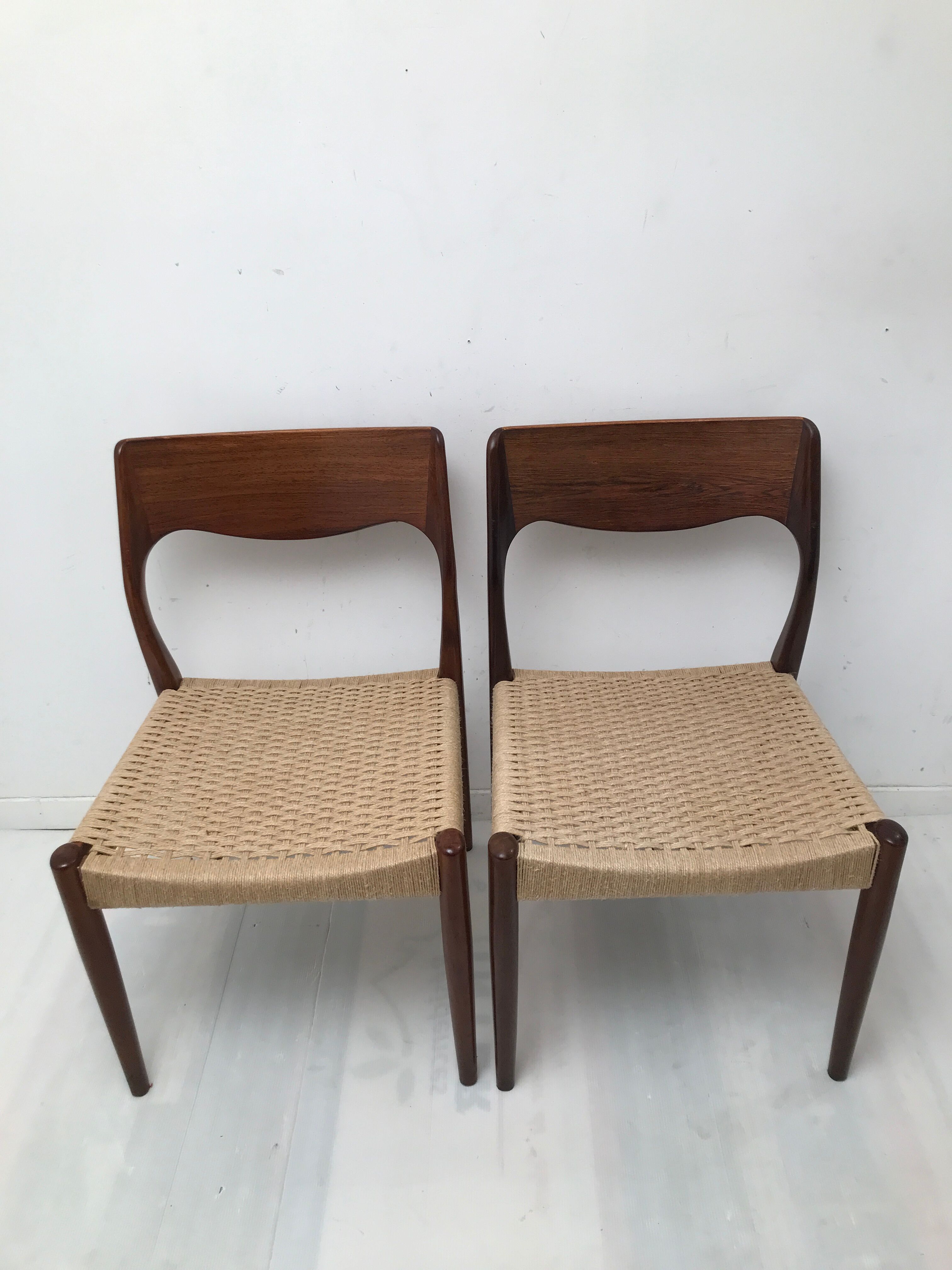 Pair of danish scandinavian chair dating from the 50