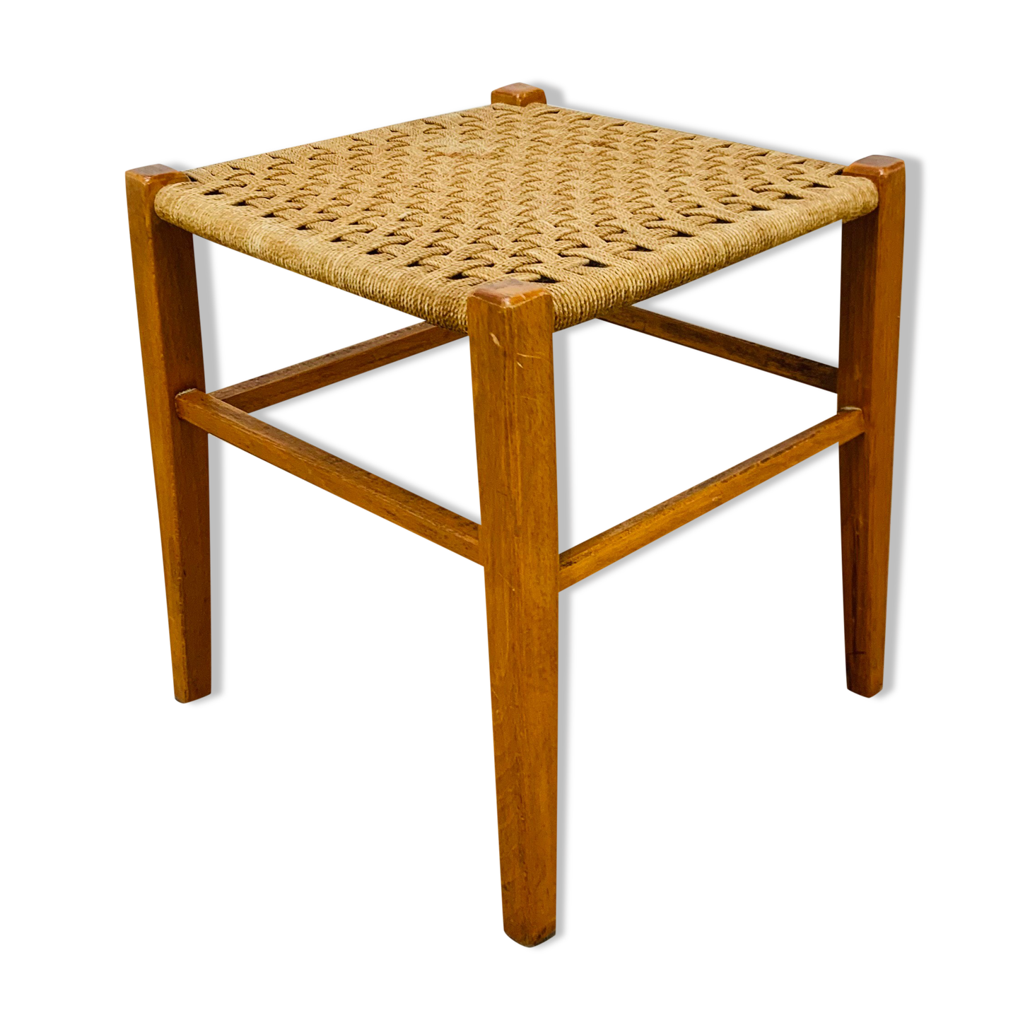 Rope stool and square wood 60s