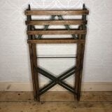 Wooden and iron slatting stool