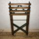Tabouret pliant lattes de bois et fer