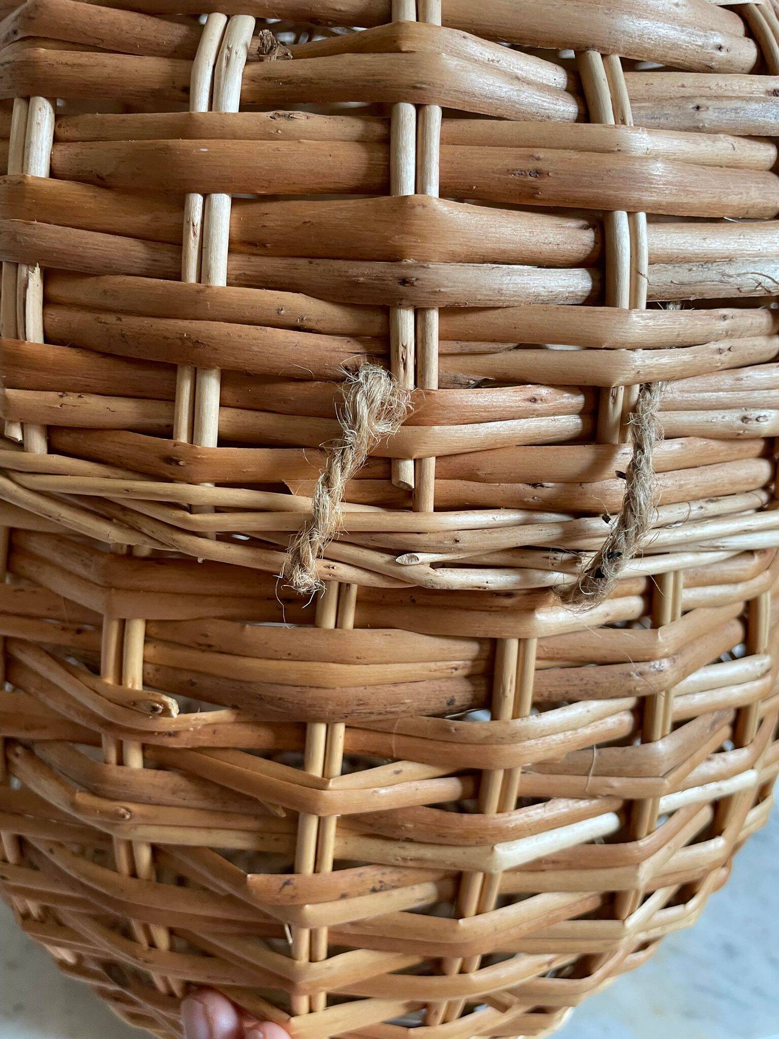 Small wicker basket sculpture