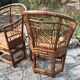 Paire de fauteuils vintage rotin et bambou
