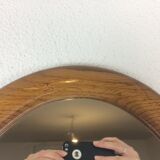 Oval mirror strapping wood 93 x 46 cm