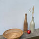 Rattan basket or vintage wicker braided or basket