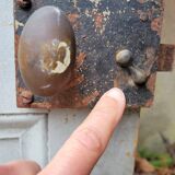 Old interior door from the end of the 19th century with locking system
