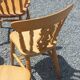 Set of 4 chairs and 1 armchair in mountain style.