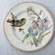 2 Art Nouveau polychrome plates signed Longwy Oiseau and Iris