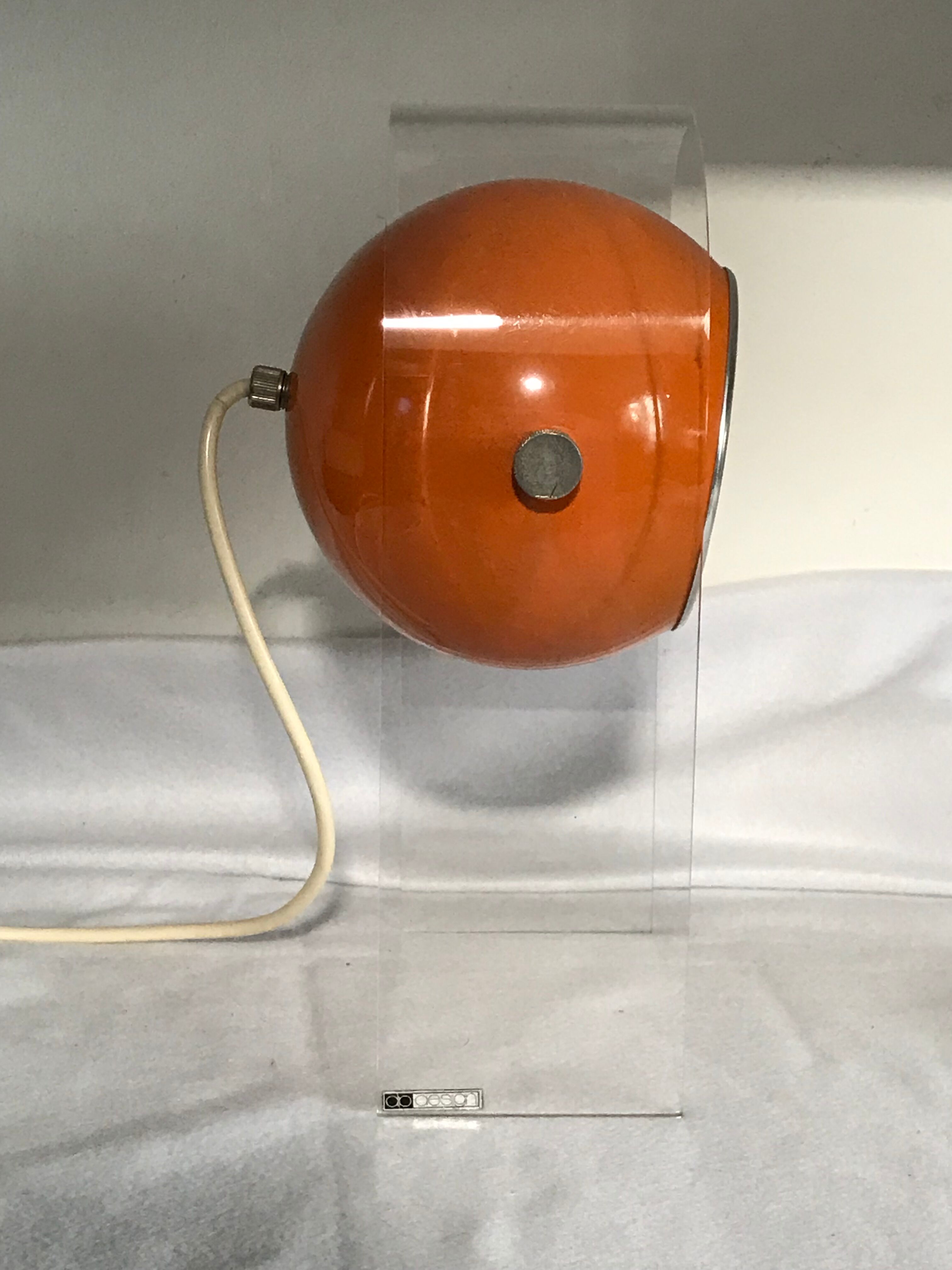 Paire de lampes oranges Robert Sonneman