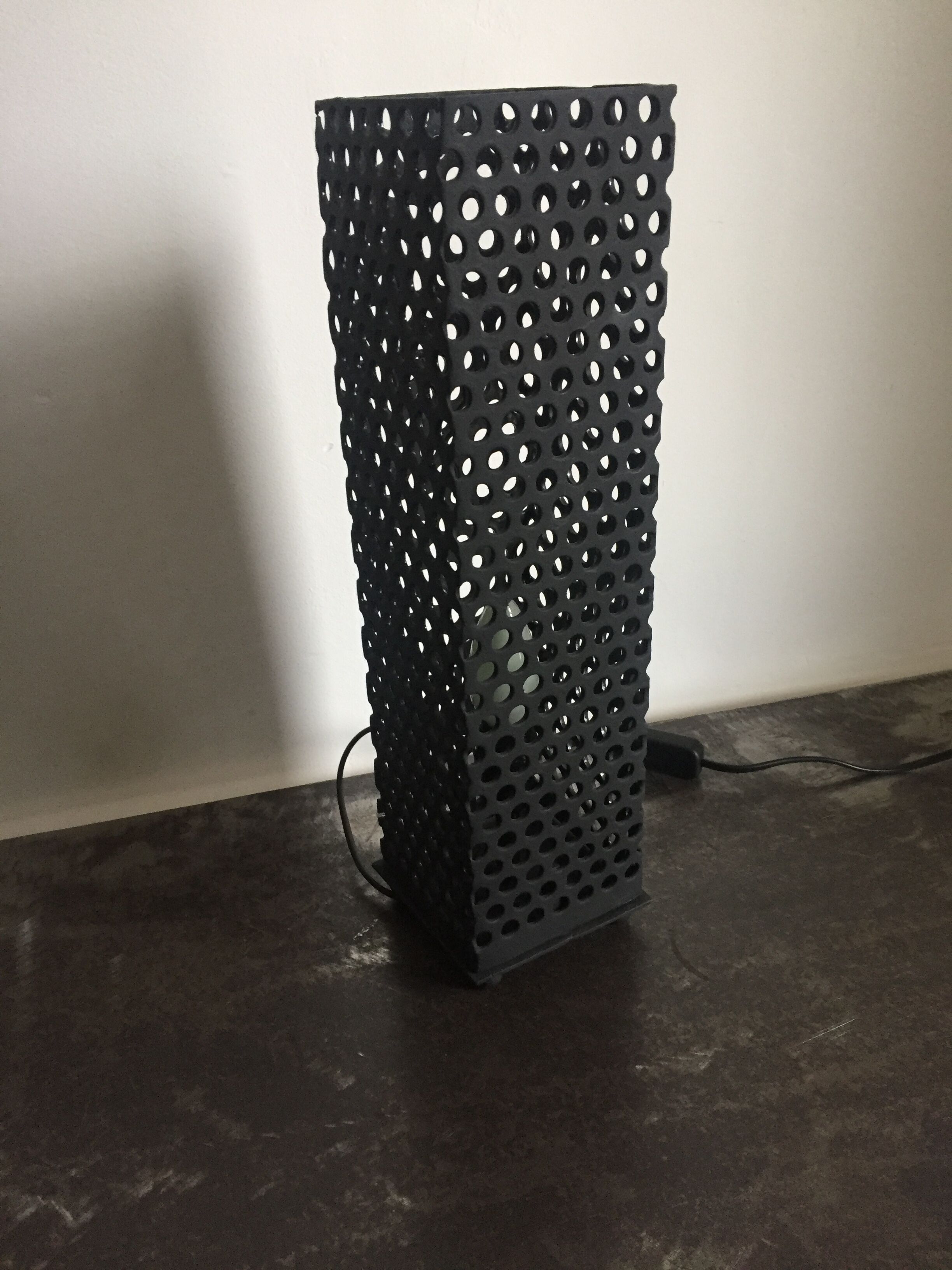 Matte black designer metal lamp
