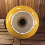 Old Yellow Opaline Pendant Light White Interior 1970s Vintage #A380