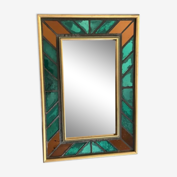Decorative mirror with ceramic tiles