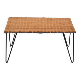 Table basse en osier, années 50