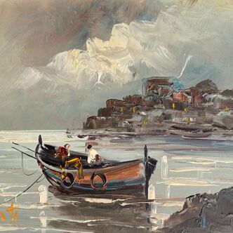 Marine on panel 24x30, renovated