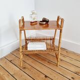 Chevet table d'appoint rotin