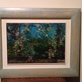 Huile sur toile titre "la pergola" signée années 1950/60 xxème siècle