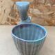 Old grey ceramic greyhound decor pot vintage