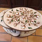 Georges Pelletier Vallauris La Roue Magnolias Vintage Coffee Table