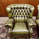 Set Springvale Chesterfield Woburn 1-seater sofa antique green