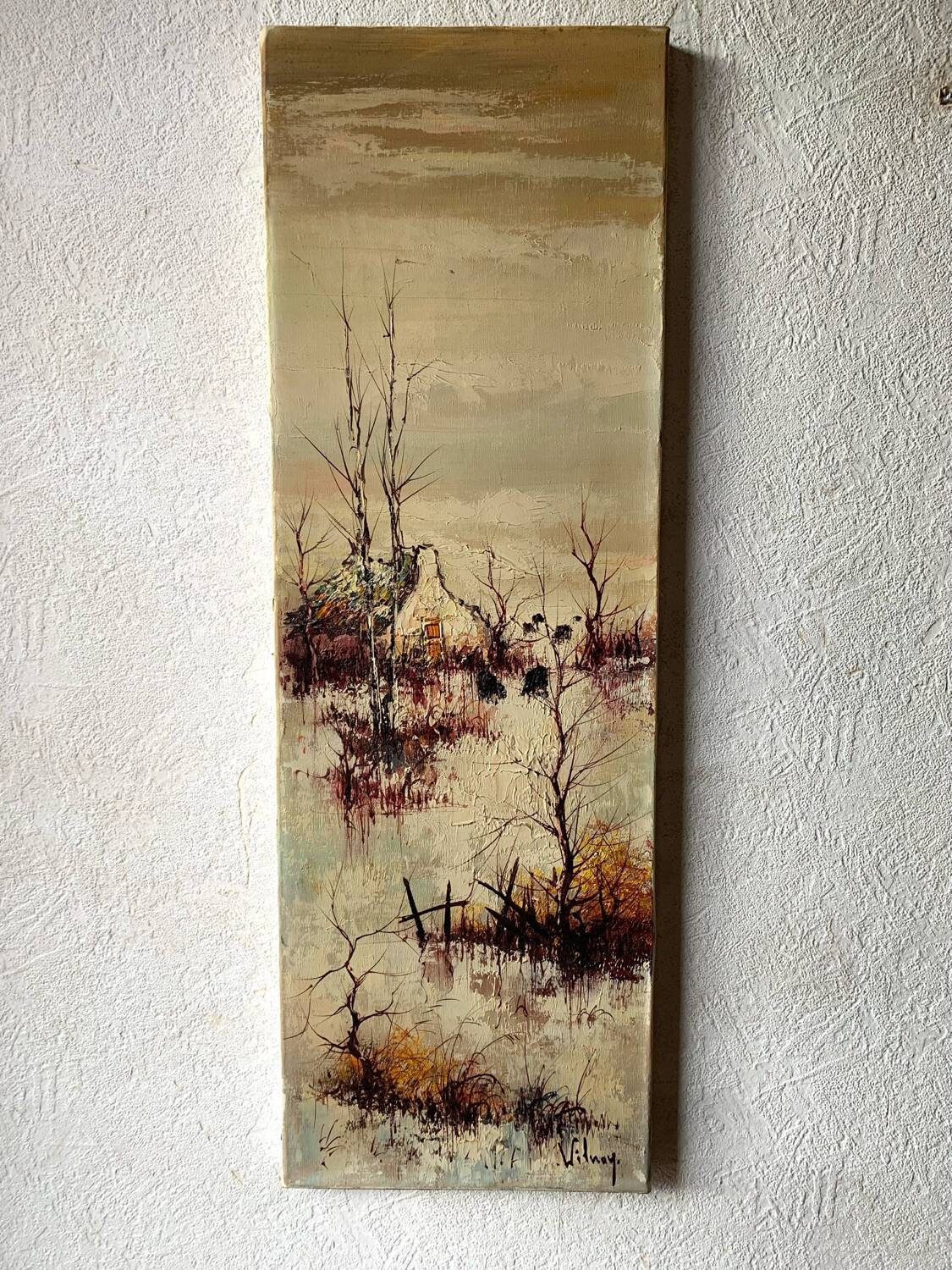 Vintage oil painting on canvas