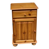 Commode vintage Louis XIV en bois massif pin clair des années 70