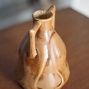 Vase céramique vernissé vintage, petit vase à anses, décoration intérieur