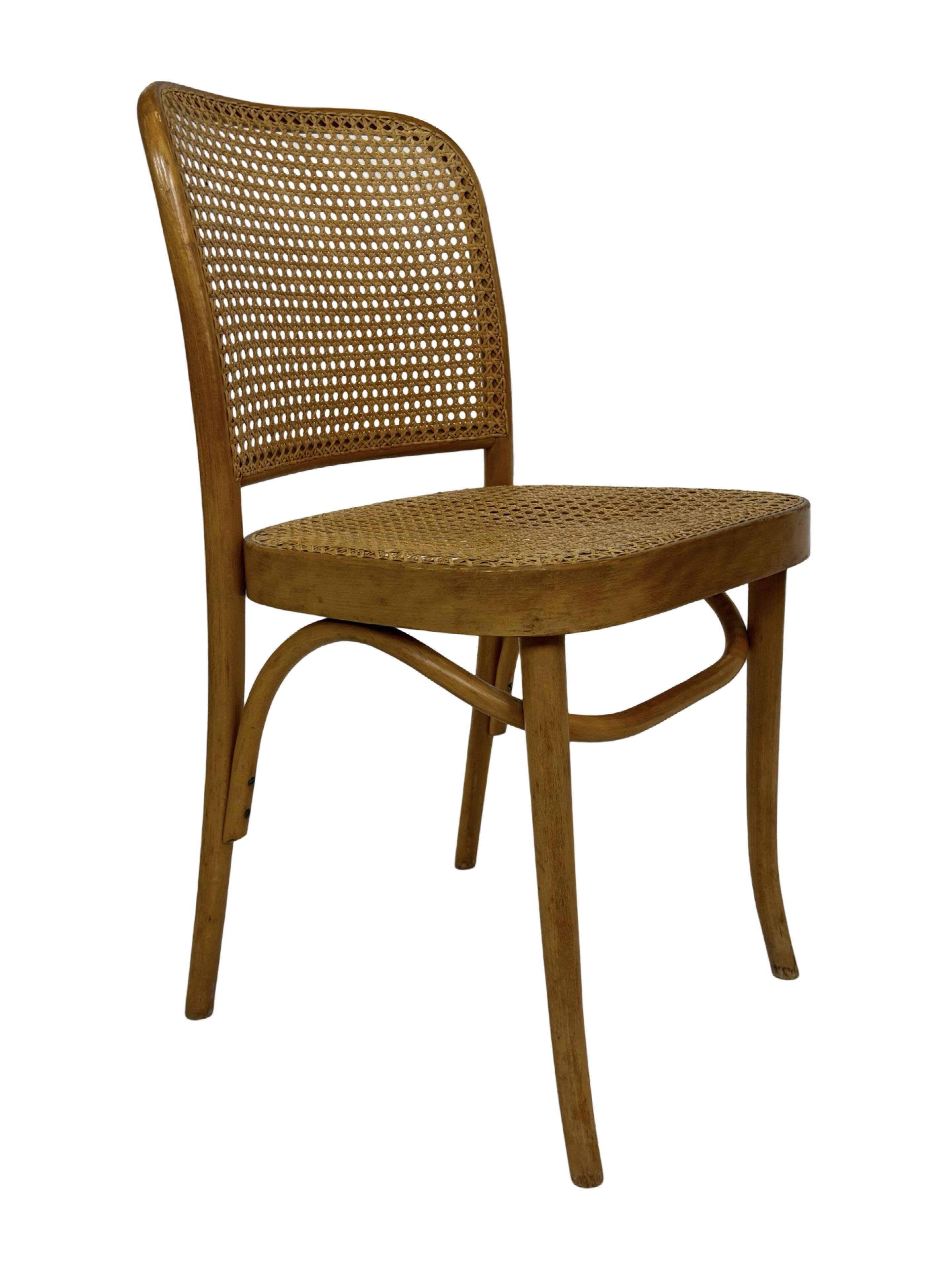 Vintage set of 4 Prague or 811 chairs, FMG Poland, Thonet Josef Hoffmann Design