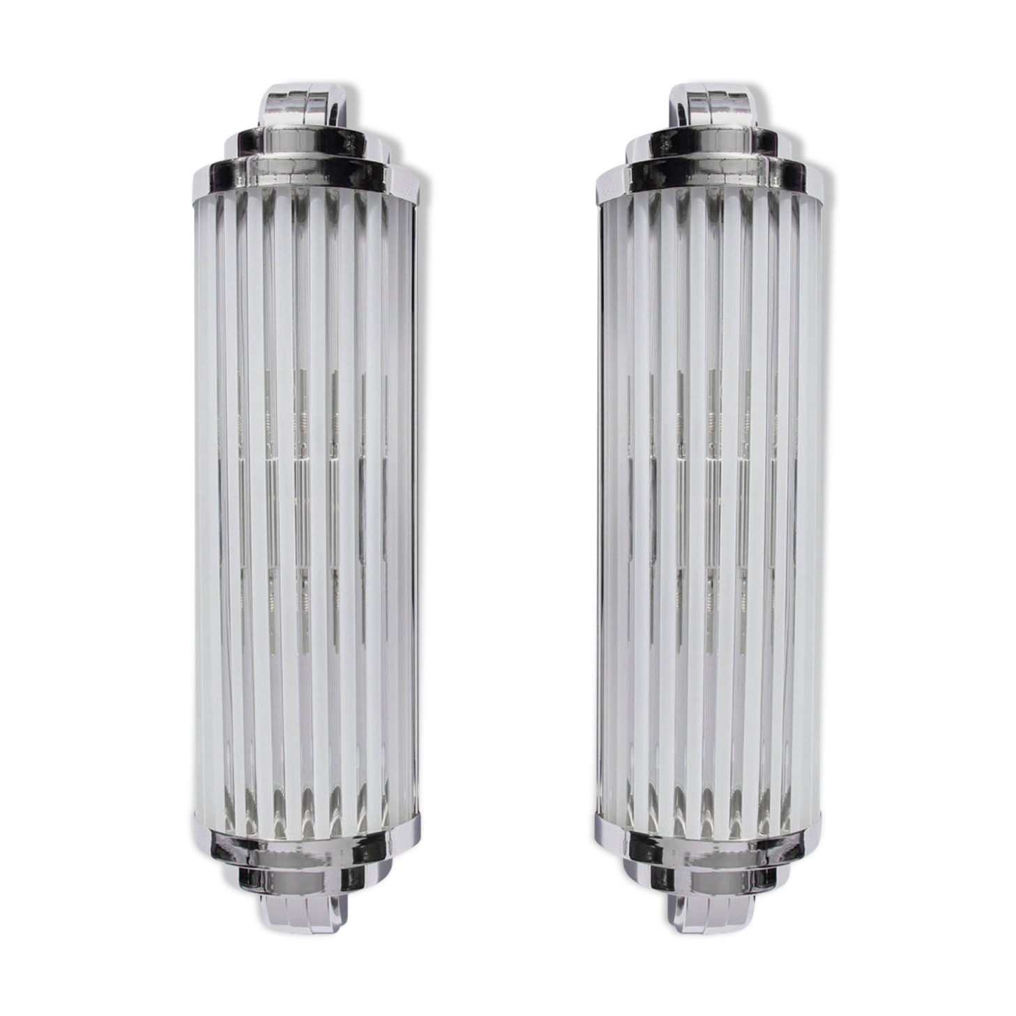 Pair of modernist art-deco wall lamps