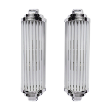 Pair of modernist art-deco wall lamps