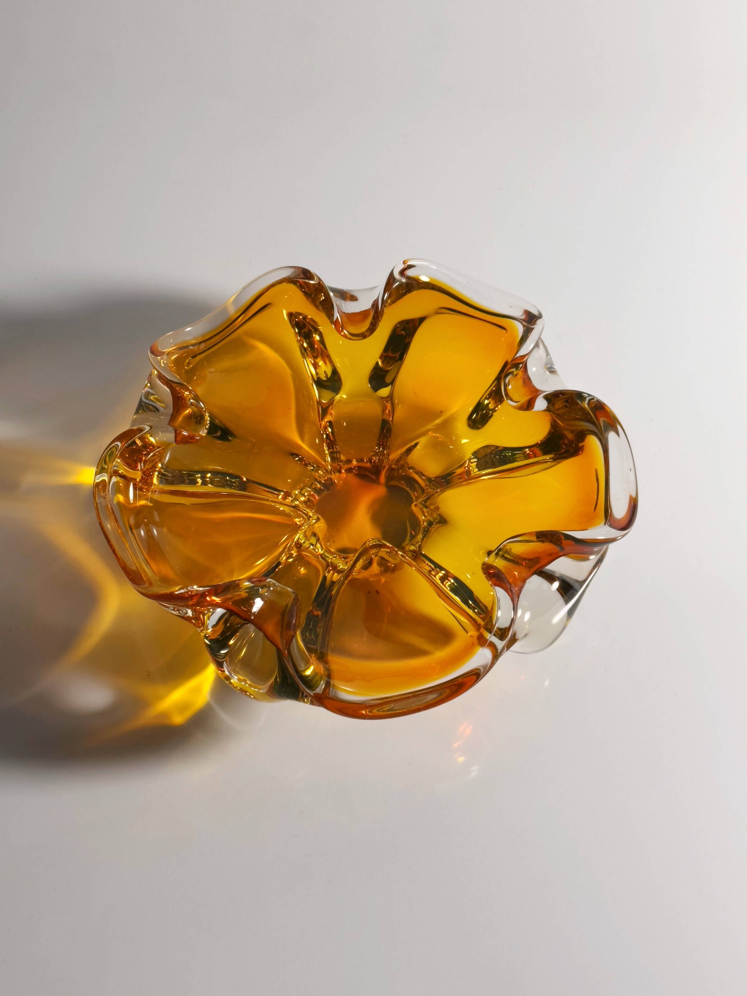 Amber colored Murano Vide Poche - 1970s