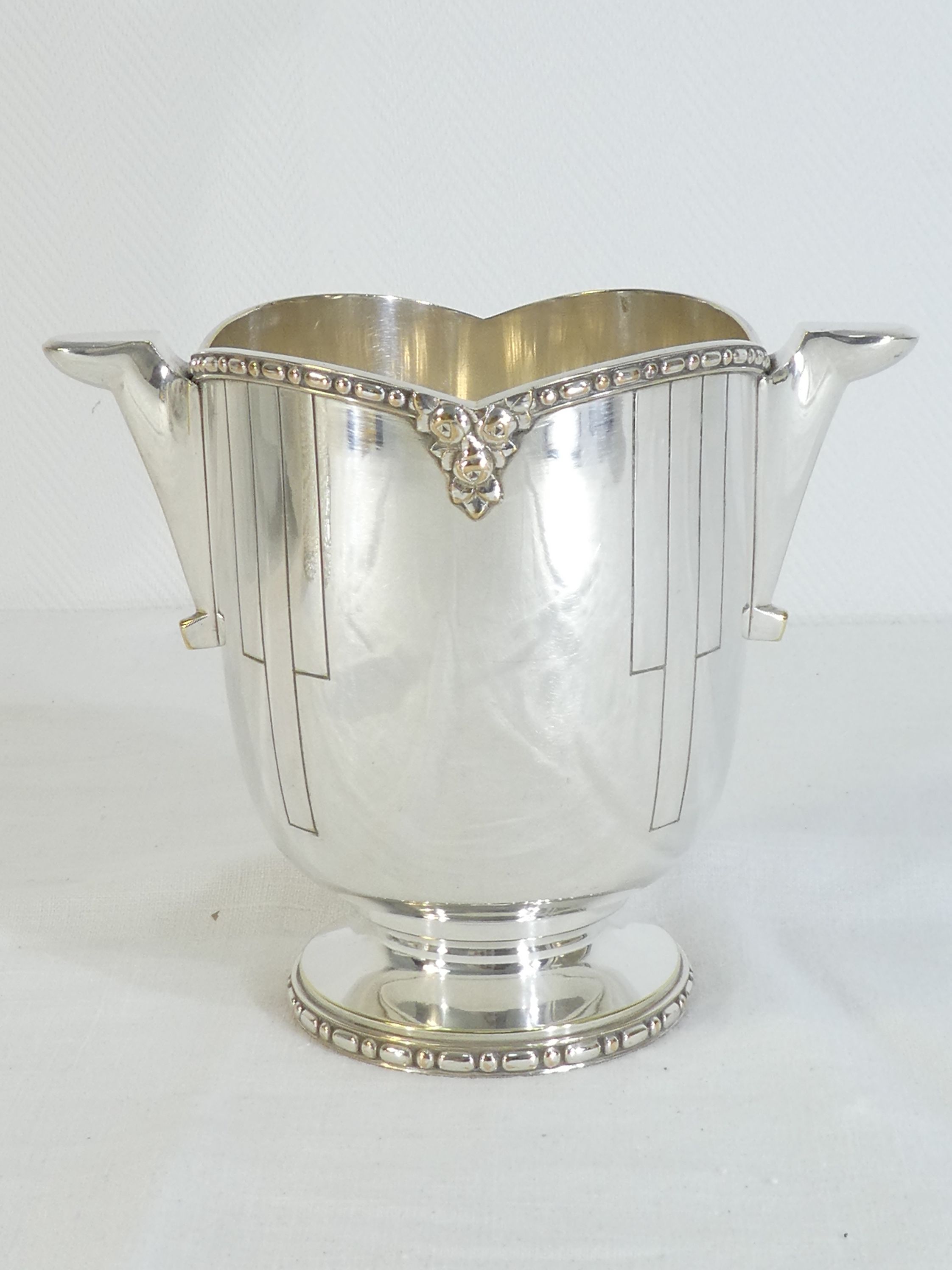 Seau a glace art deco in silver metal goldsmith roux marquiand