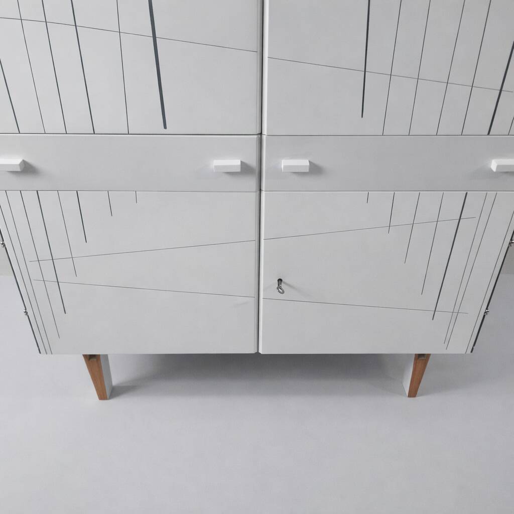 Vintage wardrobe in ash by Francisek Mezulanik, 1970.