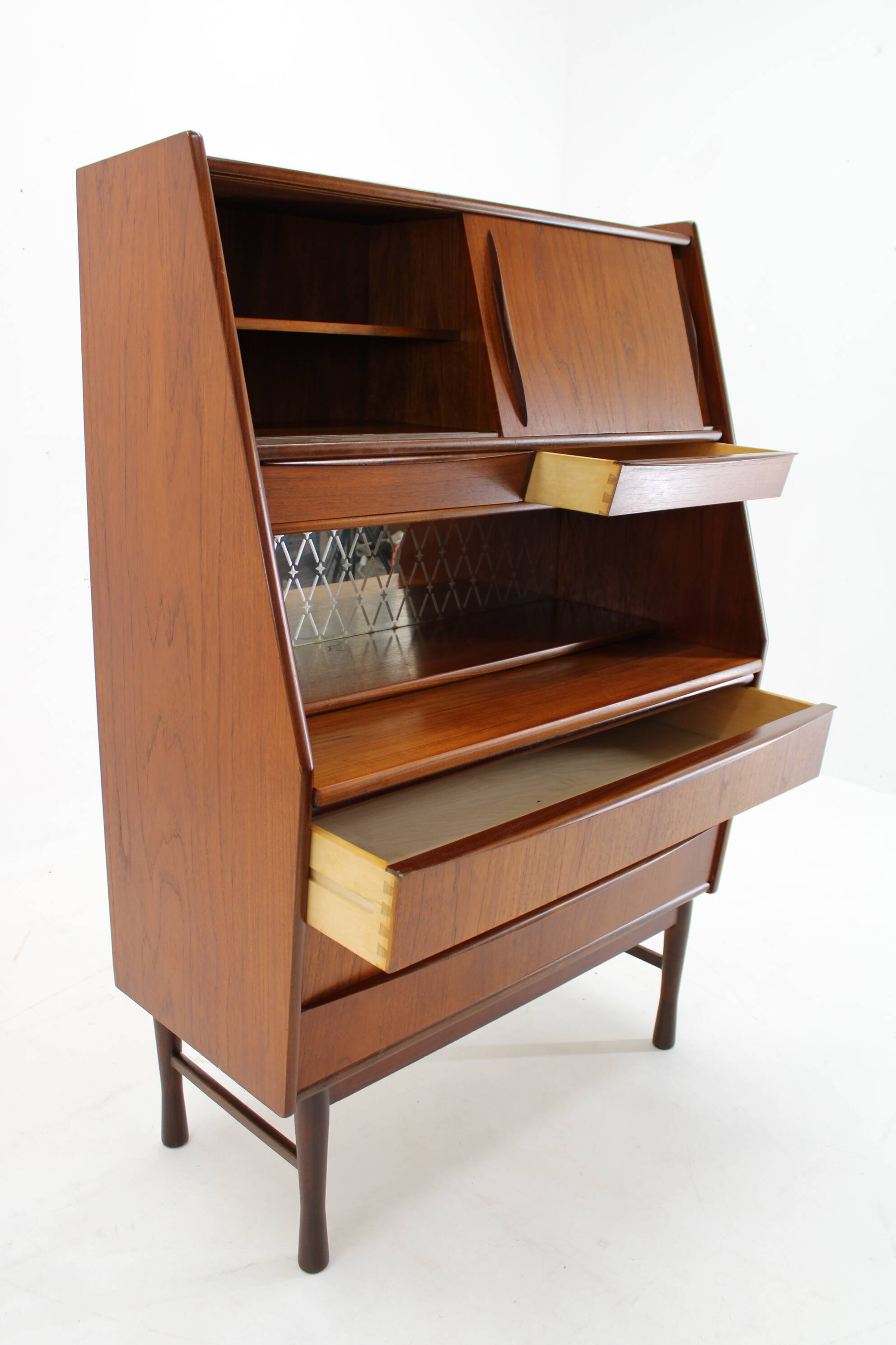 1960s Danish Teak Secretary/Writing Cabinet