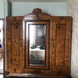 Unique model craftsman's cabinet, cabinetmaker's cabinet, 3-door cabinet, French marquetry furniture