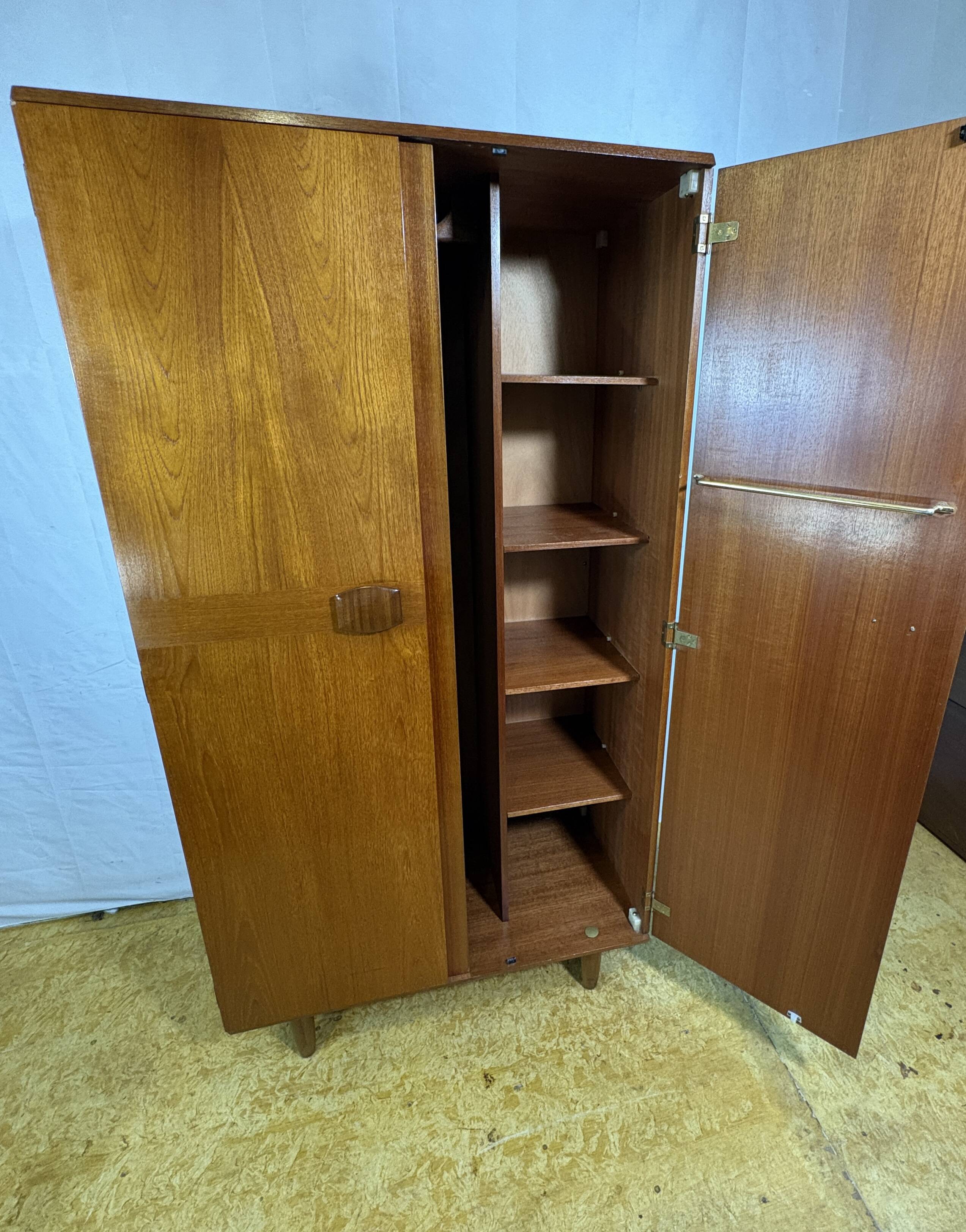 Vintage Stonehill Teak Double Wardrobe | 1960s | Mid-Century British Design