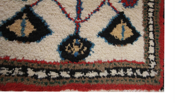 Traditionnel Oriental Vintage tapis Crème Laine tapis- 38x64cm