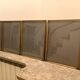 4 old large picture frames metal curved glass