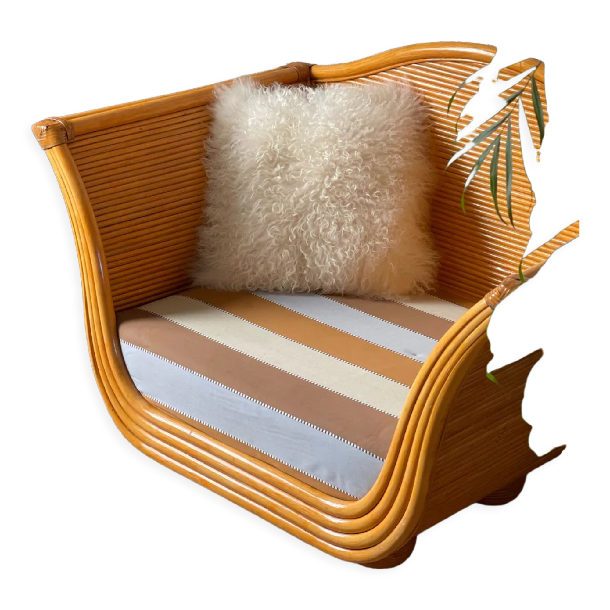 Maugrion armchair in rattan