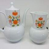 Ensemble cafetiere & pichet vintage « bavaria schirnding » decor fleurs