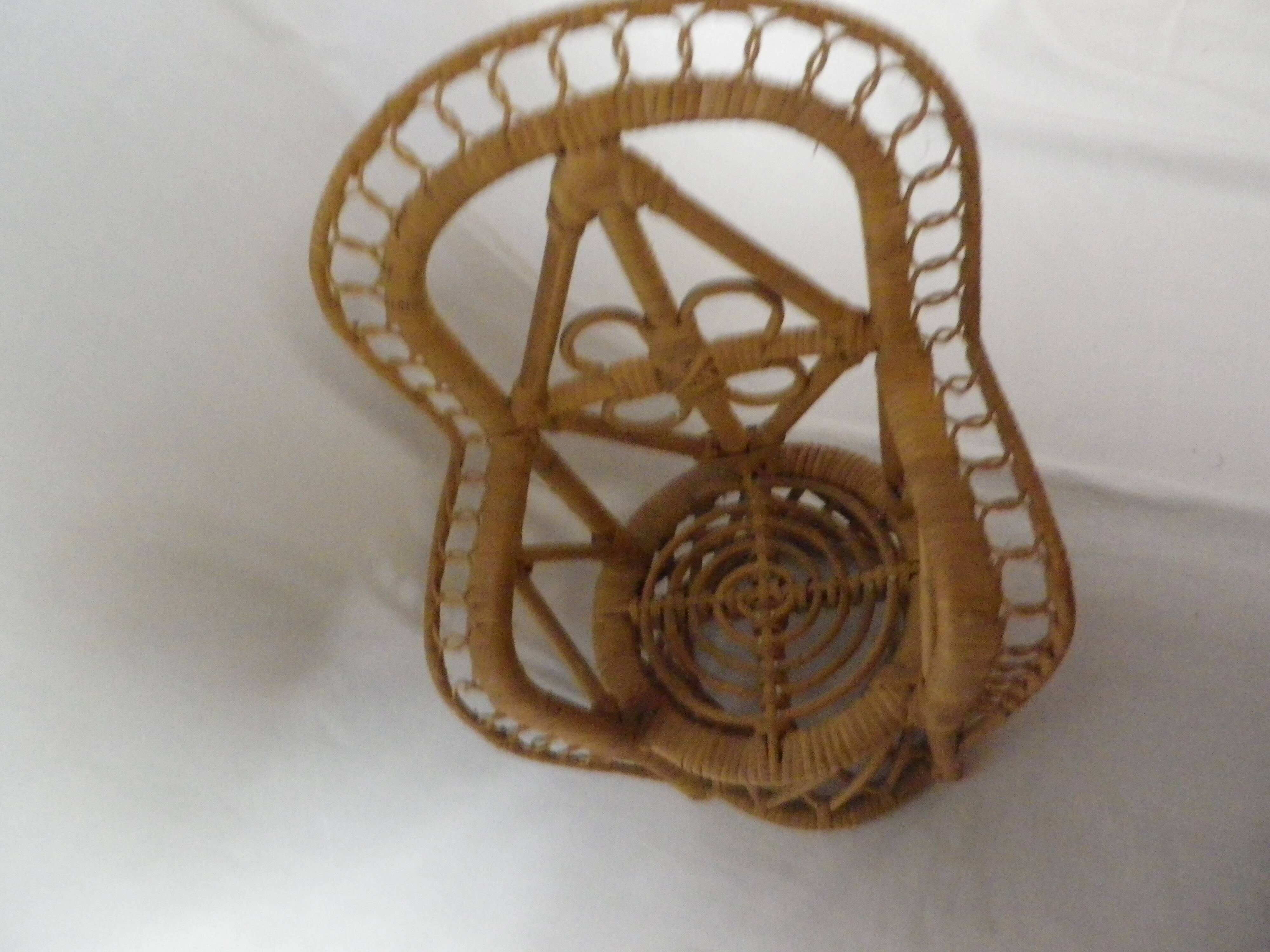 rattan doll chair