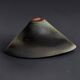 Antonio Lampecco shuttle vase, glazed grey-green ceramic, signed.