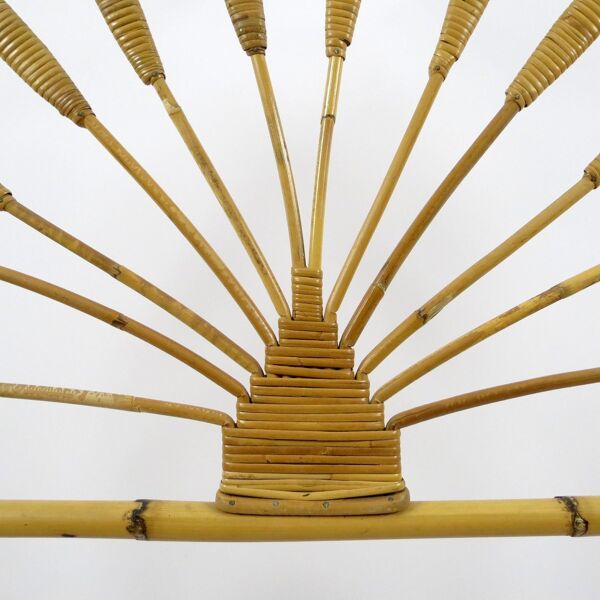 Ensemble de 2 têtes de lit en bambou, années 1970