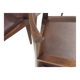 Set of six Italian wooden dining chairs in dark brown faux leather.