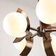 Vintage Italian Copper & Opaline Chandelier, 70s