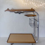 Desserte vintage l'adap-table acier bois chrome formica