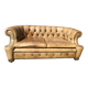 2-seater Chesterfield sofa in tan leather